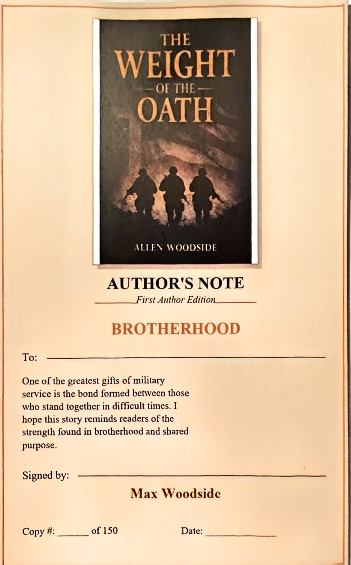 Author's Note Insert – Brotherhood