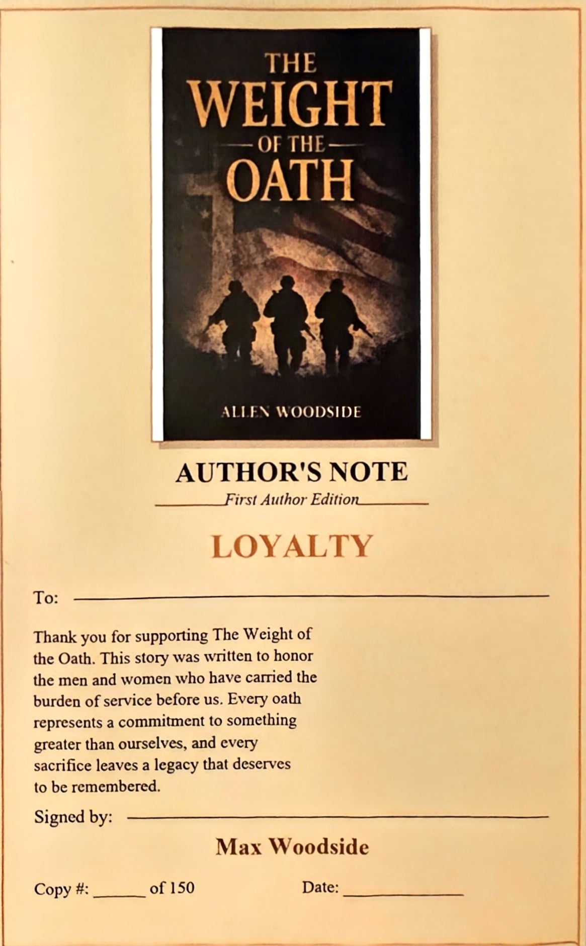 Author's Note Insert – Loyalty